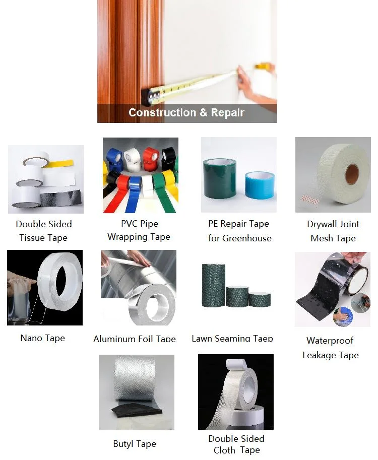 Tissue Double Sided/BOPP Packing/Kraft Paper Packaging/Masking/Aluminum Foil / Fiberglass Tape/Amazon Sellotape Security/Gaffer Cloth Duct Tape/PE Repair Tape